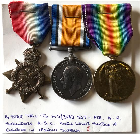 WWI Mons Stans 3 medal group